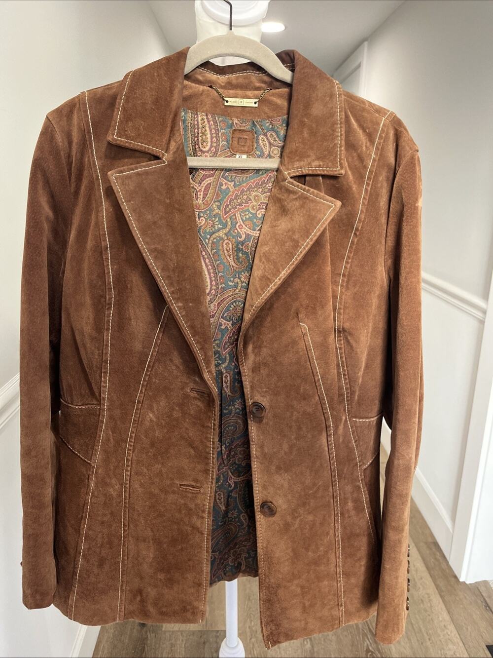Vintage 80's Authentic Wilsons Leather & Suede Jacket US Womens Sz XL